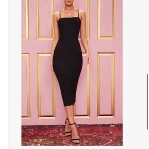 Black Strappy Midi Dress